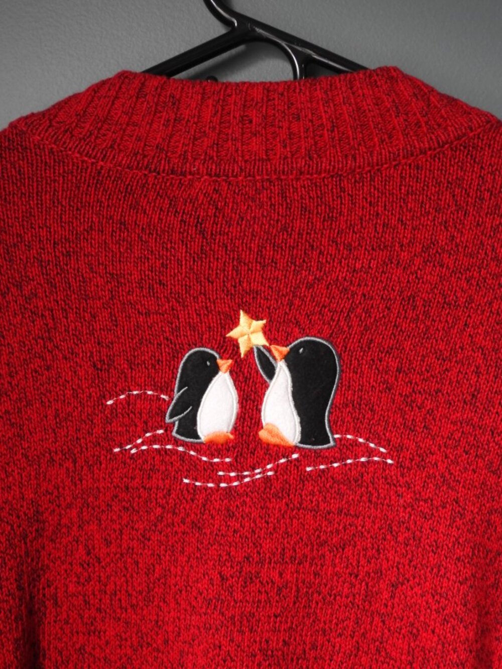 Christopher & Banks Christmas Holiday Full Zip Knit Sweater Cardigan Large - Picture 8 of 8